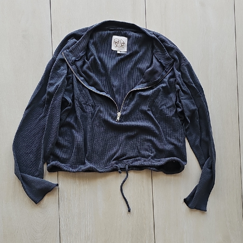 Chaser REVOLVE Dark Gray Quarter-Zip Pullover